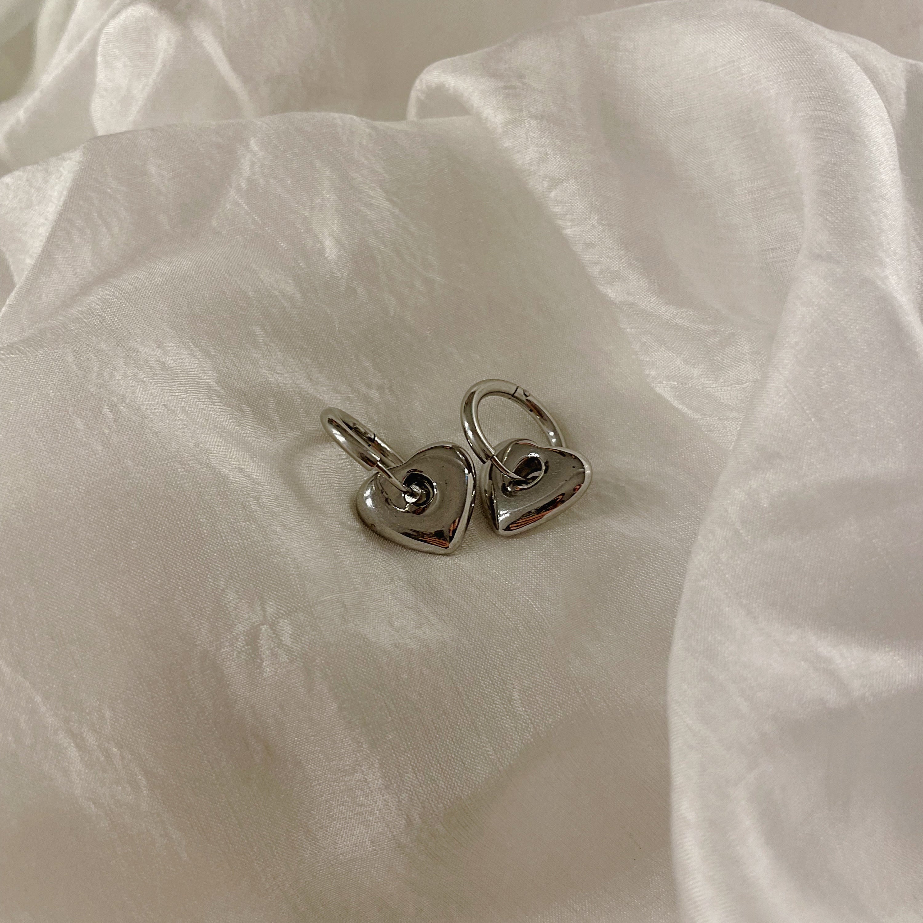 Heart earrings silver