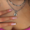 Heart chain silver