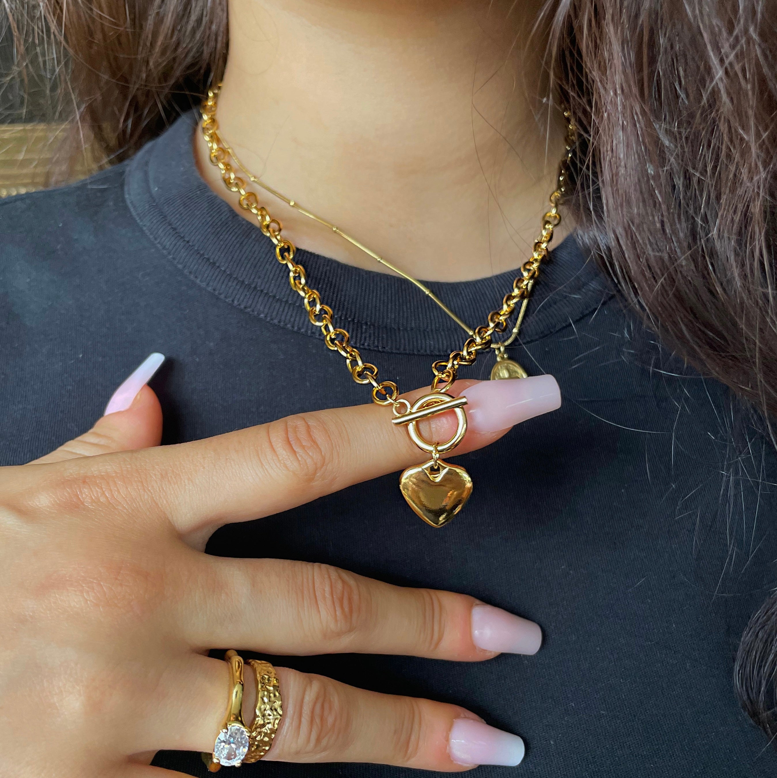 Heart chain gold
