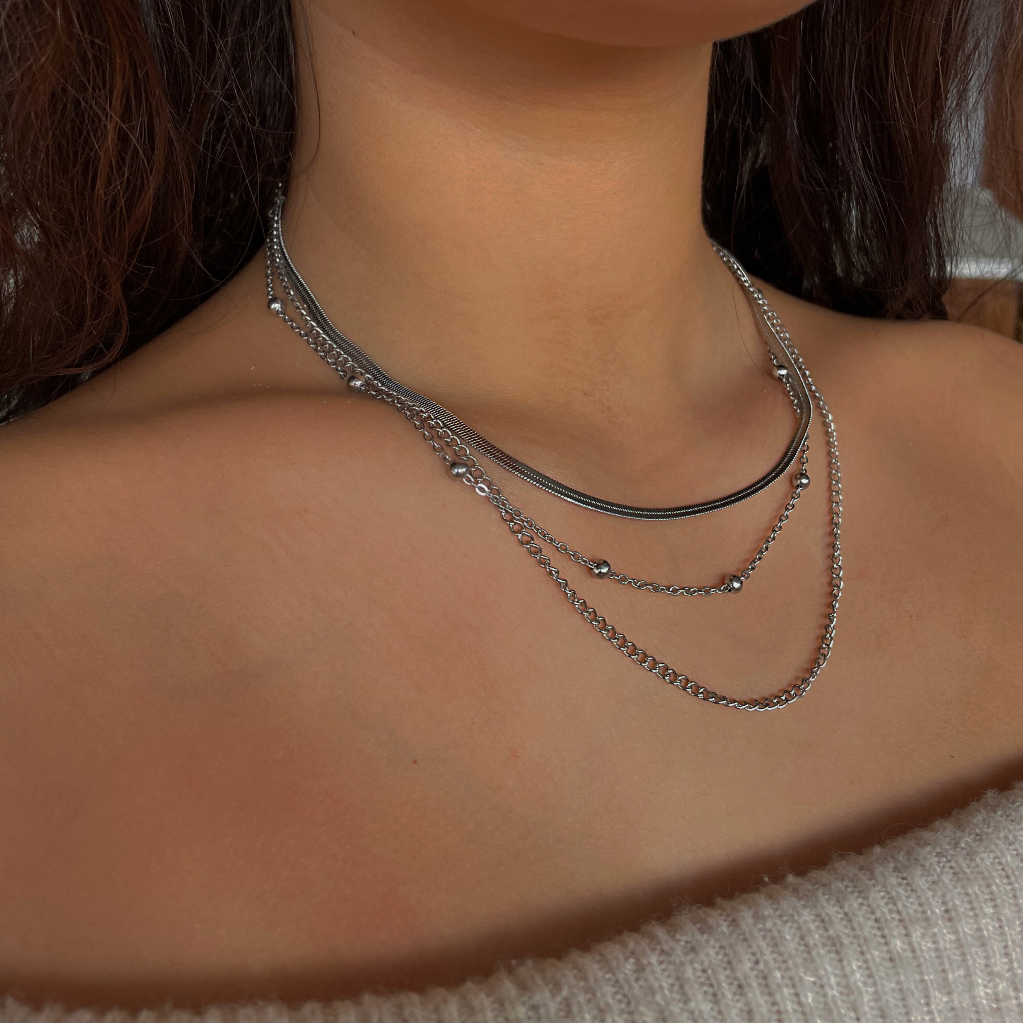 Triple chain silver