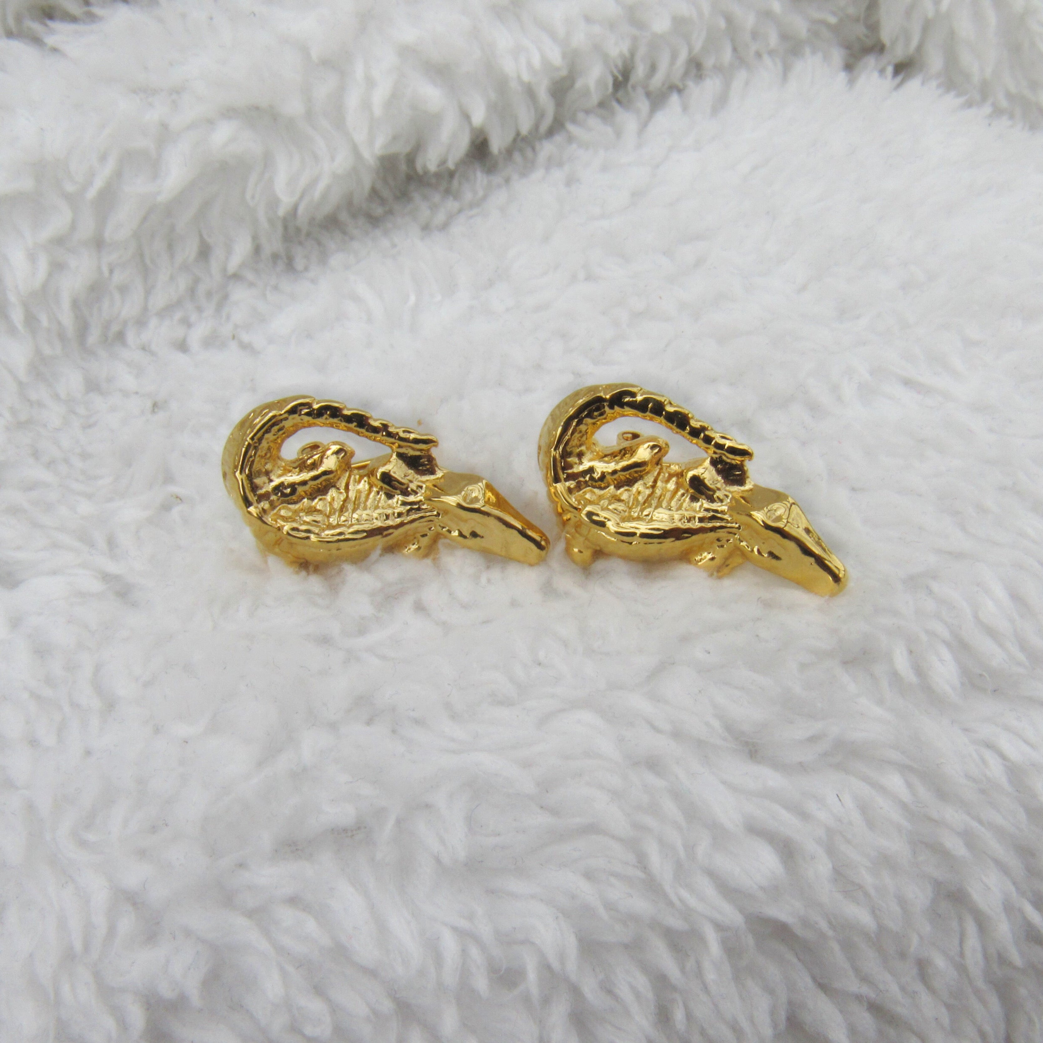 Golden crocodile earrings